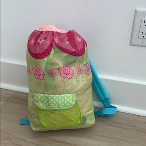 Floral Kids sleeping bag/Drawstring Backpack -